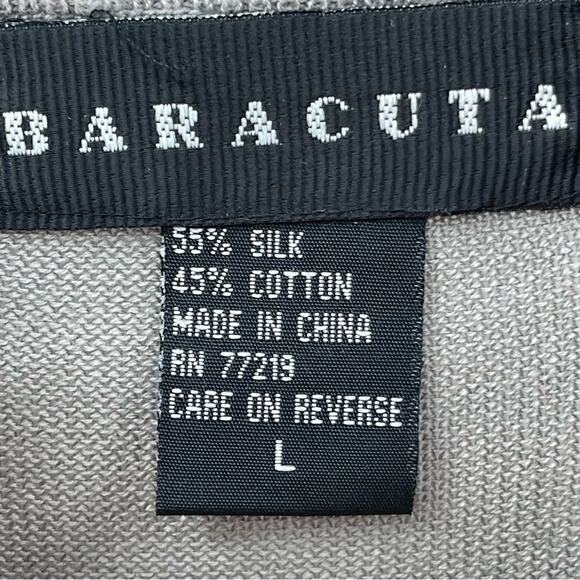 Baracuta Silk Blend Gray Mock Neck Sweater Size Large - Picture 8 of 9